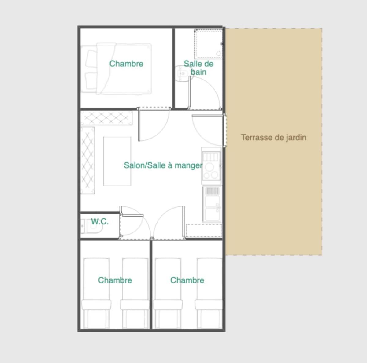 Bungalow 3 Chambres Pour 6 Pers Avec Climatisation Camping 3 Etoiles سامووه المظهر الخارجي الصورة